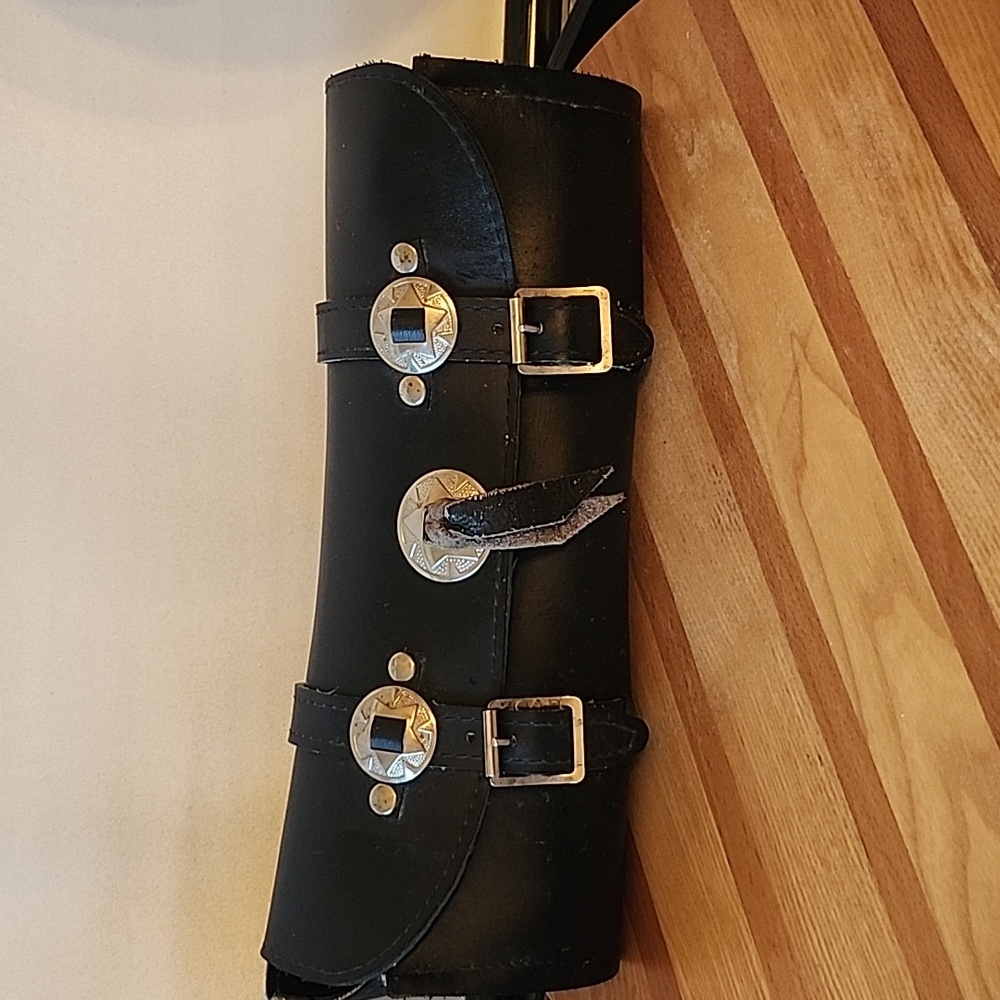 Talisman leather  front fork pouch motorcycle